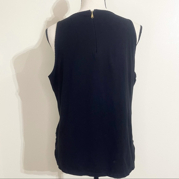 Lauren Ralph Lauren Black Eyelet Textured Tank - Picture 3 of 11